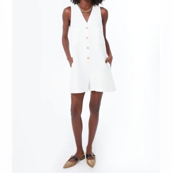 White Textured Myla RomperPOMANDER PLACE